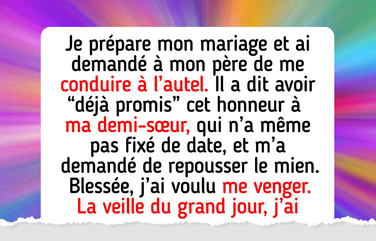 Mon père a refusé de me conduire à l’autel parce qu’il a préféré ma demi-sœur, alors j’ai eu ma revanche