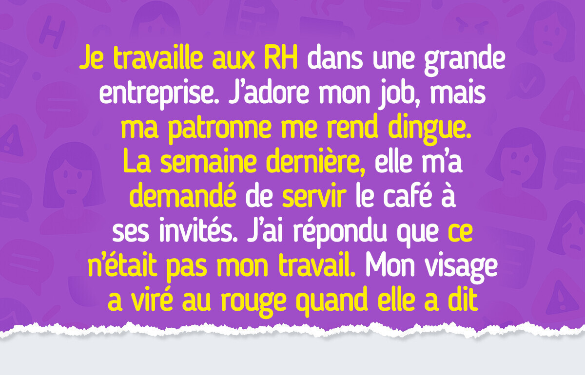 Je refuse de servir le café à ma patronne — je suis RH, pas une machine à café