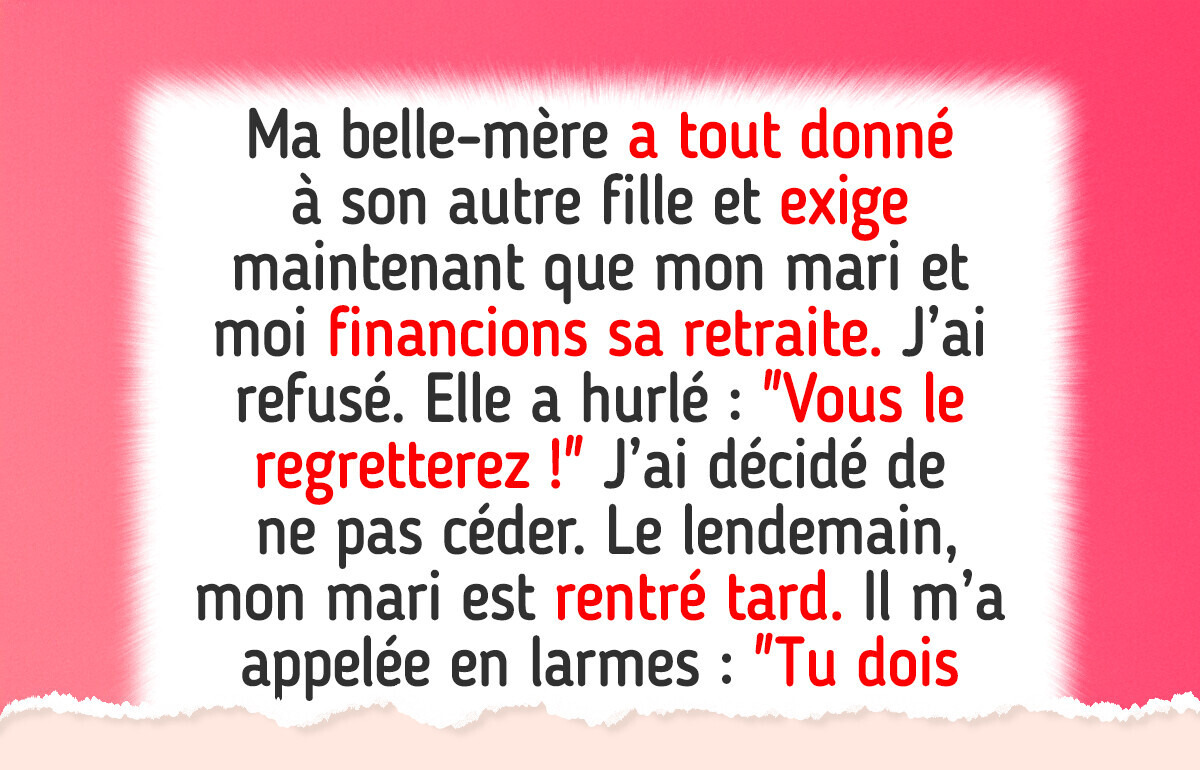 Ma belle-mère a tout donné à sa “princesse chérie” et exige maintenant des paiements mensuels