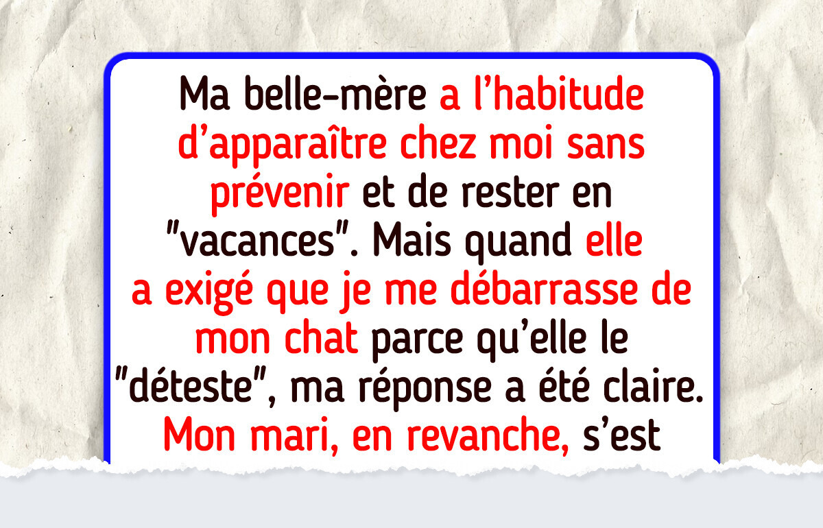 Ma belle-mère m’a posé un ultimatum et sa valise est devant la porte : “C’est moi ou le chat”