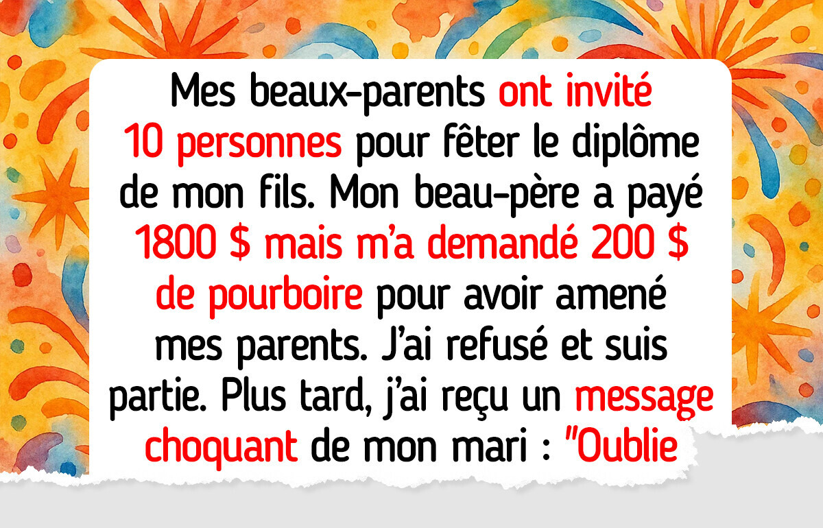 J’ai refusé de laisser 200 $ de pourboire pour un dîner auquel j’étais invitée
