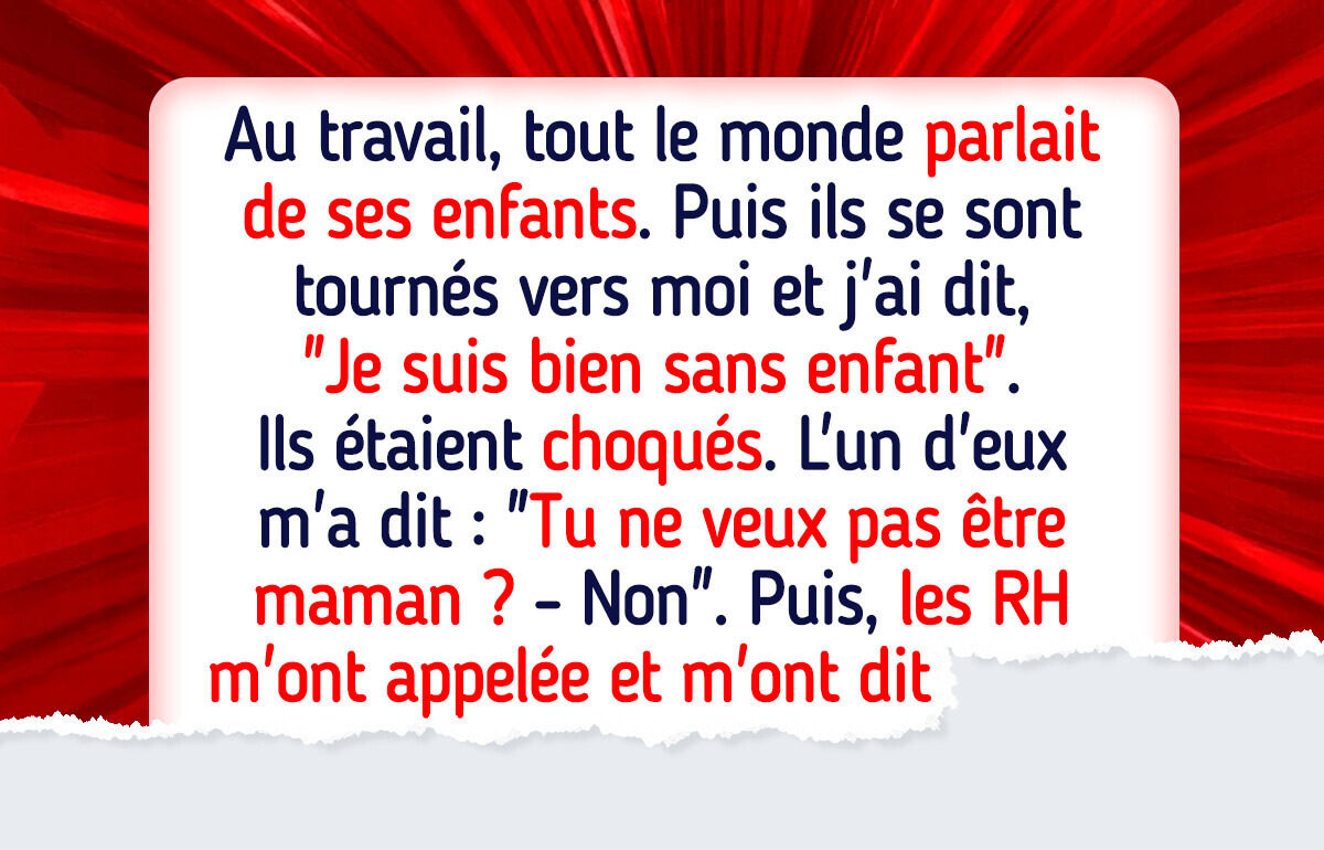 J’ai dit que je ne voulais pas être maman — maintenant les RH s’en prennent à moi J’ai dit que je ne voulais pas être maman — maintenant les RH s’en prennent à moi