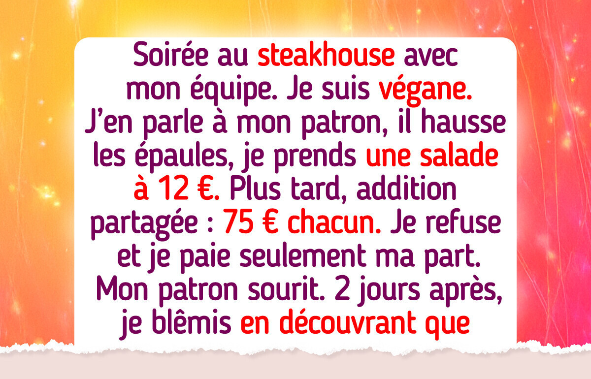 Je refuse de payer une soirée au steakhouse en tant que végane, puis les RH ont décidé de s’en mêler