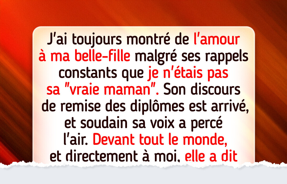 Ma belle-fille a insisté pour dire que je ne serais jamais sa vraie mère, puis un jour elle m’a interpellée publiquement Ma belle-fille a insisté pour dire que je ne serais jamais sa vraie mère, puis un jour elle m’a interpellée publiquement