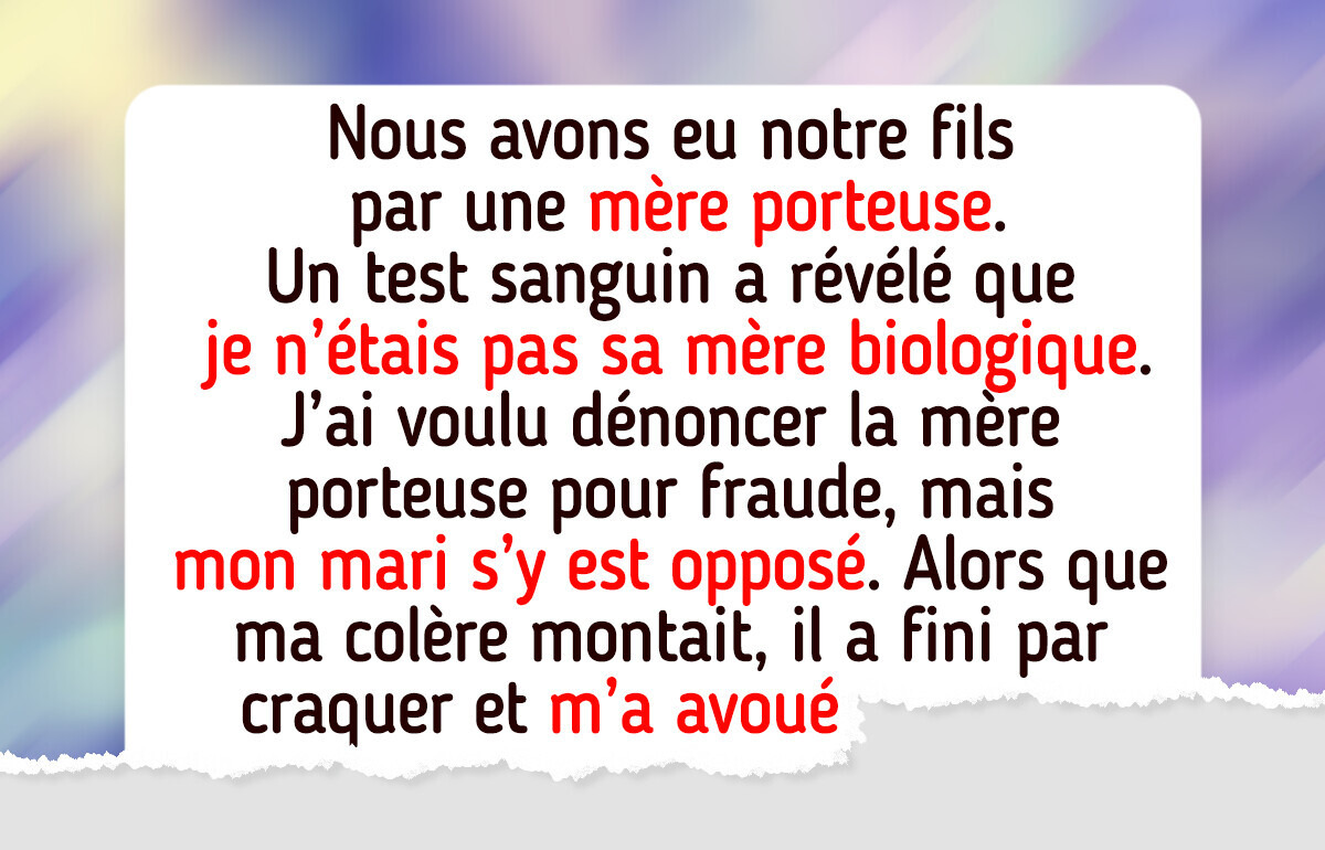 Un test ADN a révélé que je n’étais pas la mère biologique de mon fils, alors j’ai décidé de quitter mon mari Un test ADN a révélé que je n’étais pas la mère biologique de mon fils, alors j’ai décidé de quitter mon mari