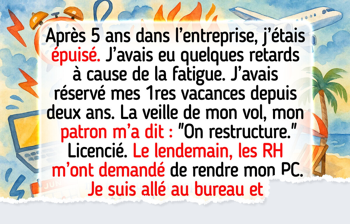 J’ai été licencié la veille de mes vacances — et la politique des RH a été leur plus grosse erreur J’ai été licencié la veille de mes vacances — et la politique des RH a été leur plus grosse erreur