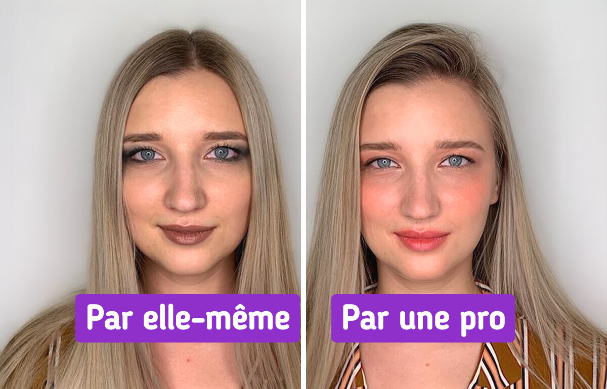 16 Femmes ont comparé leur routine make-up à une mise en beauté professionnelle 16 Femmes ont comparé leur routine make-up à une mise en beauté professionnelle