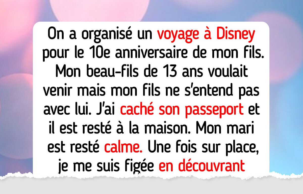 J’ai exclu mon beau-fils de notre voyage à Disney, le confort de mon fils passe avant tout