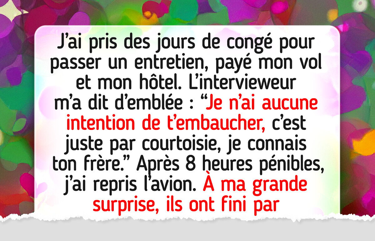 Des entretiens d’embauche aux premières impressions complètement étranges Des entretiens d’embauche aux premières impressions complètement étranges