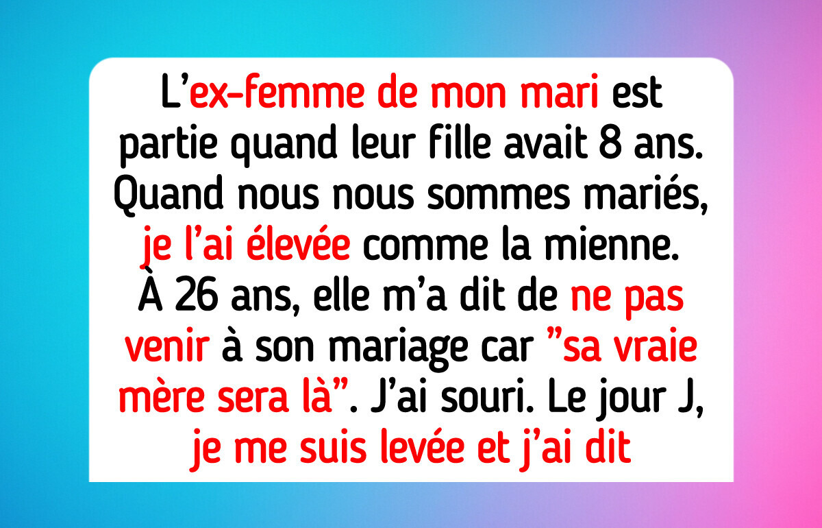 Ma belle-fille m’a exclue de son mariage, alors je lui ai donné une leçon qu’elle n’oubliera pas Ma belle-fille m’a exclue de son mariage, alors je lui ai donné une leçon qu’elle n’oubliera pas