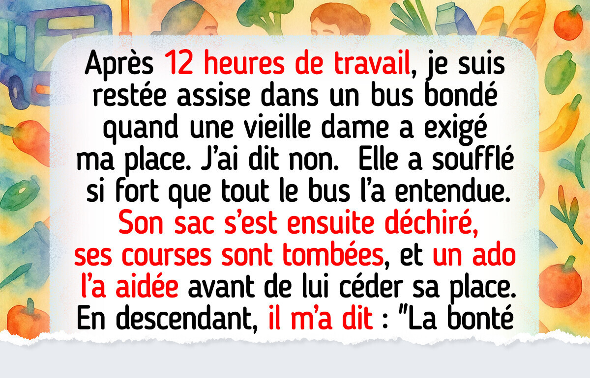 Je n’ai pas cédé ma place à une vieille dame, je ne suis pas une œuvre de charité Je n’ai pas cédé ma place à une vieille dame, je ne suis pas une œuvre de charité