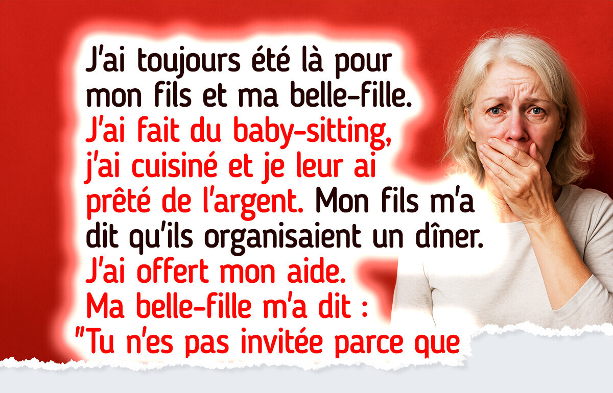 Ma belle-fille m’a exclue de son dîner “en famille” — alors je lui ai servi une revanche qu’elle n’est pas disposée à oublier Ma belle-fille m’a exclue de son dîner “en famille” — alors je lui ai servi une revanche qu’elle n’est pas disposée à oublier