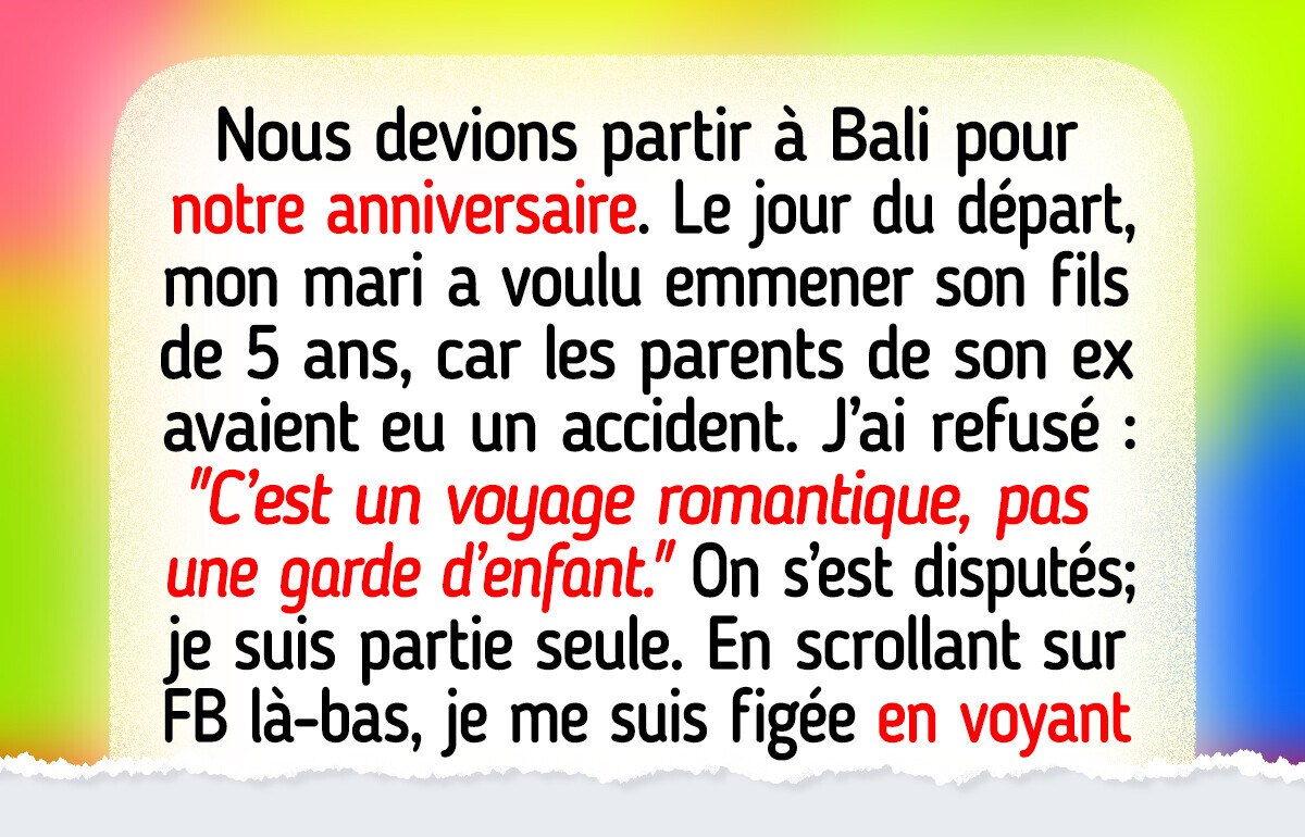 Je refuse de m’occuper de mon beau-fils pendant une escapade romantique