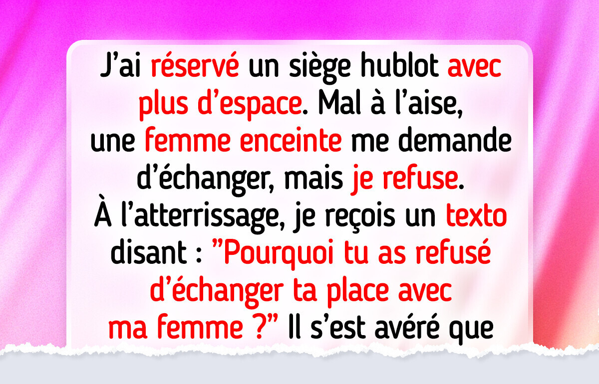 J’ai refusé de céder ma place à une femme enceinte et j’ai vite regretté J’ai refusé de céder ma place à une femme enceinte et j’ai vite regretté