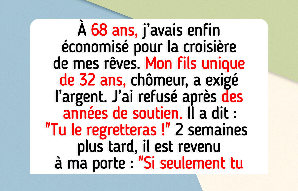 Je refuse de sacrifier ma retraite pour mon fils de 32 ans sans emploi