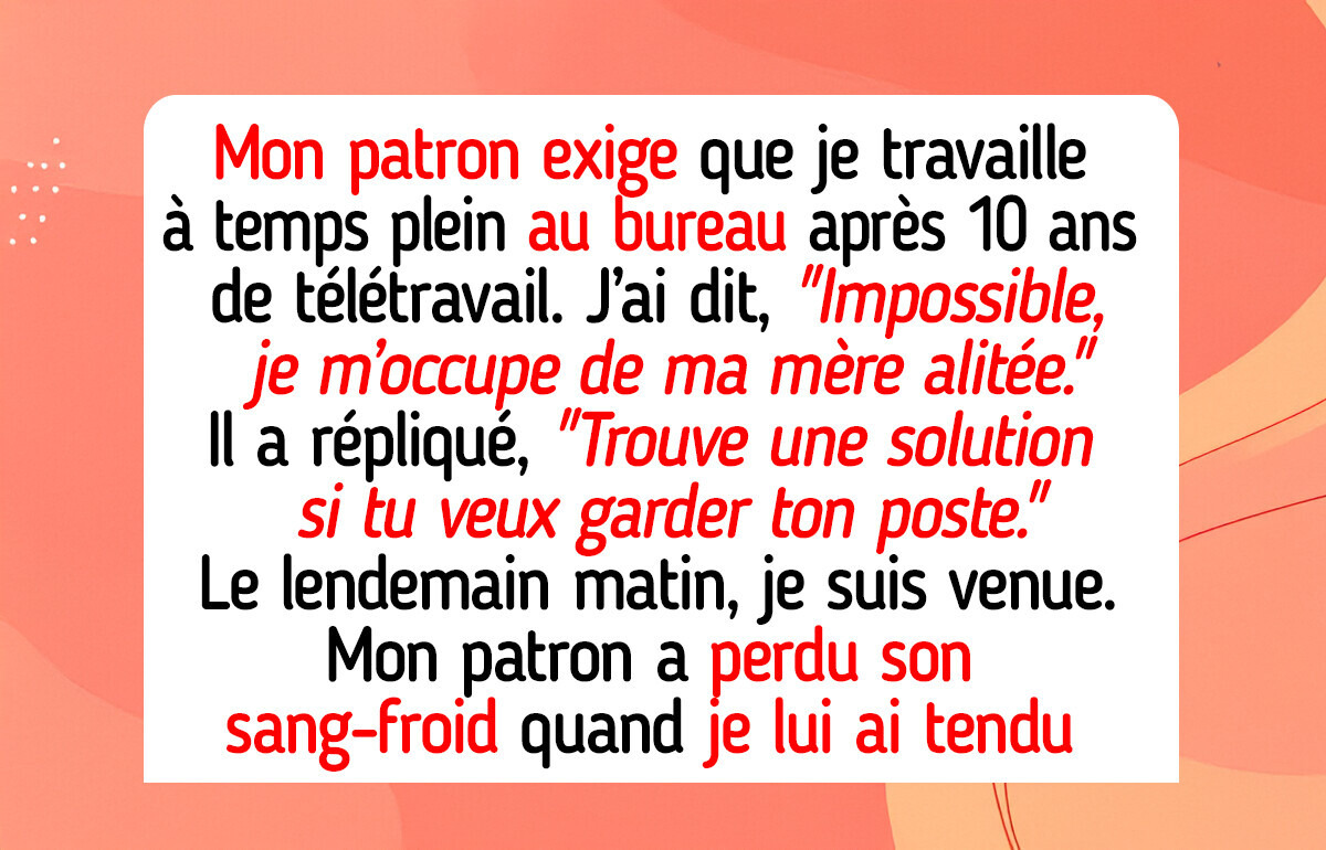 J’ai refusé de revenir au bureau après 10 ans de télétravail et mon patron a alerté les RH