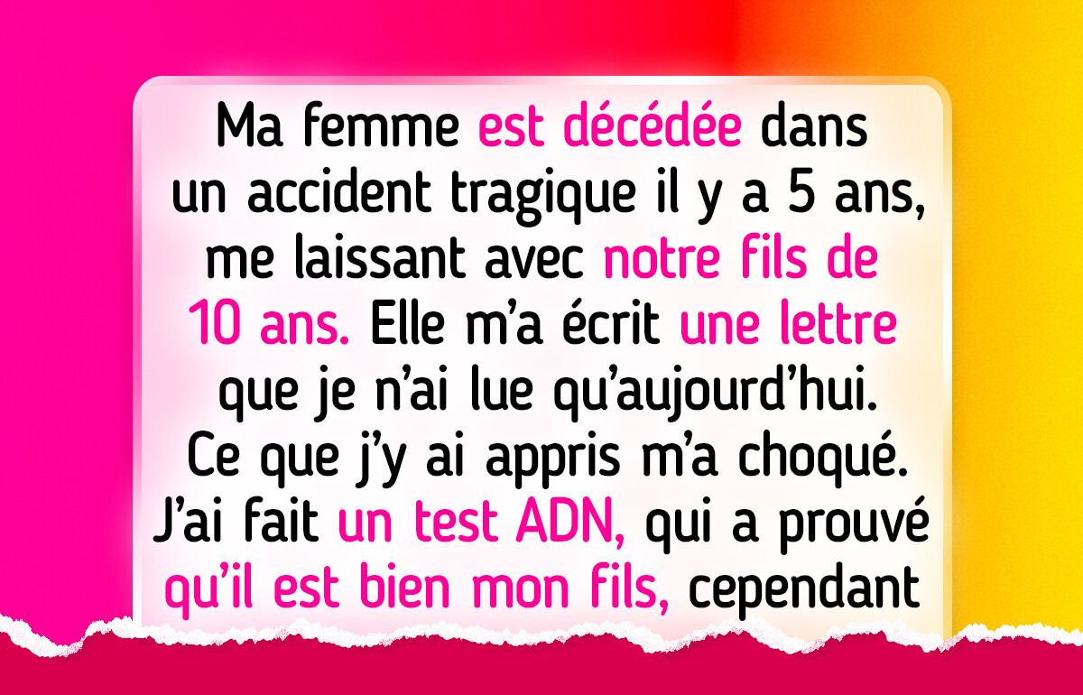 Après le décès de ma femme, un test de paternité a mis à jour un secret qu’elle avait caché