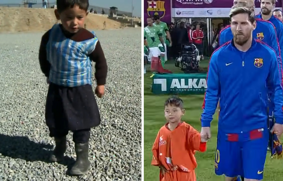 Il s’était fabriqué un maillot de Messi avec un sac plastique... puis son rêve est devenu réalité