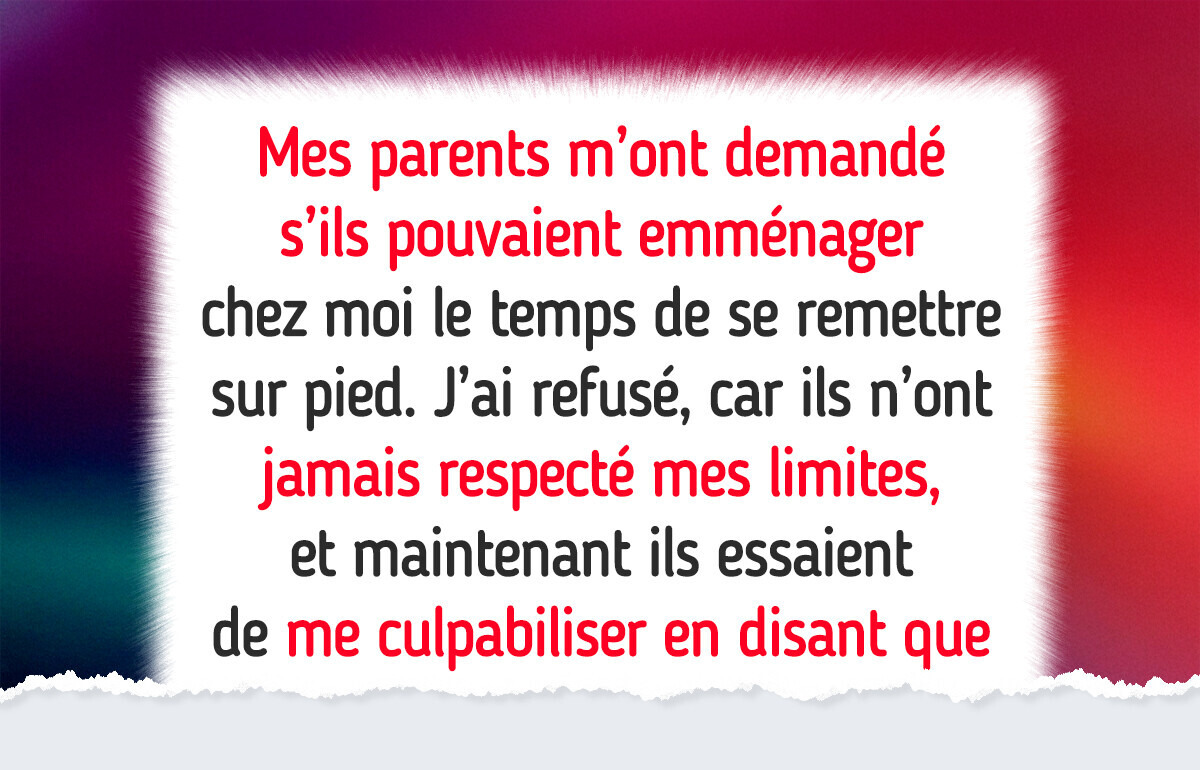 J’ai refusé que mes parents vivent chez moi, et la réaction de ma famille est frustrante J’ai refusé que mes parents vivent chez moi, et la réaction de ma famille est frustrante