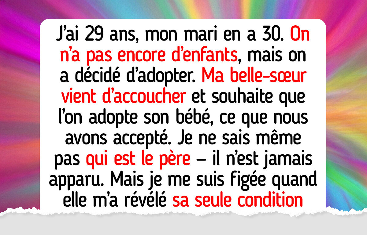 J’ai accepté d’adopter le bébé de ma belle-sœur, mais la raison pour laquelle elle voulait l’abandonner m’a brisé le cœur J’ai accepté d’adopter le bébé de ma belle-sœur, mais la raison pour laquelle elle voulait l’abandonner m’a brisé le cœur