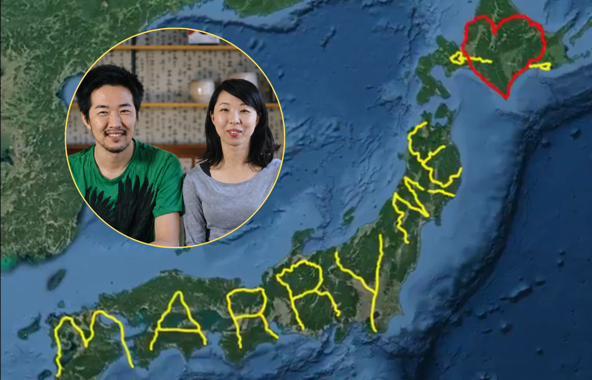 Ce Japonais a transformé tout un pays en message d’amour pour demander sa copine en mariage