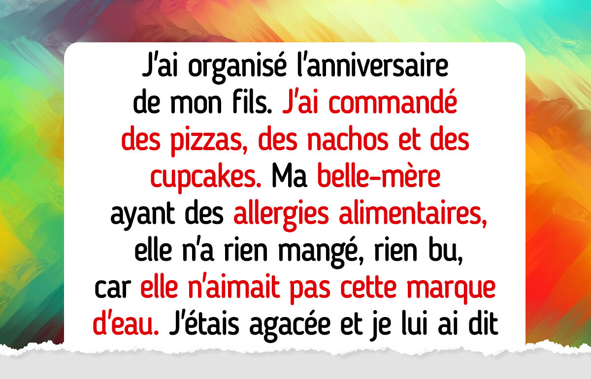 Ma belle-mère a exigé des plats spéciaux lors de l’anniversaire de mes enfants et je me suis emportée contre elle