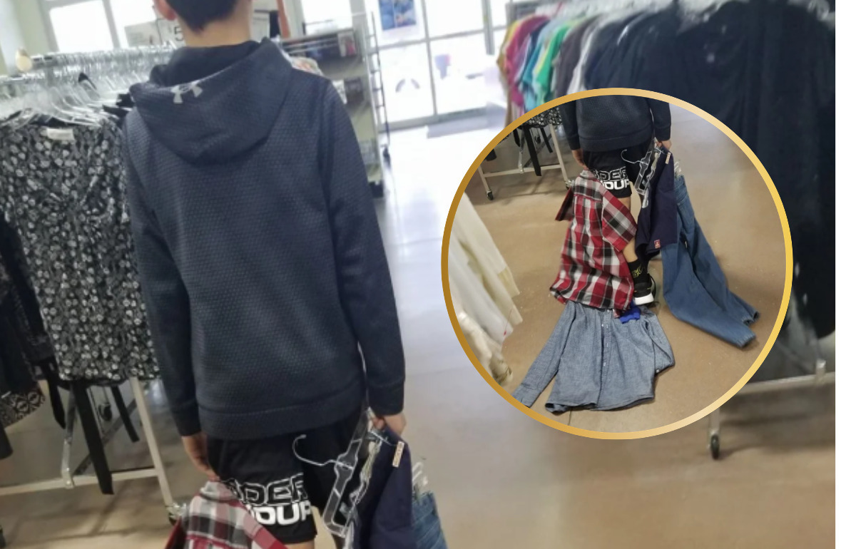 Cette mère a obligé son fils à porter des vêtements de friperie après qu’il s’est moqué d’élèves pauvres à l’école Cette mère a obligé son fils à porter des vêtements de friperie après qu’il s’est moqué d’élèves pauvres à l’école