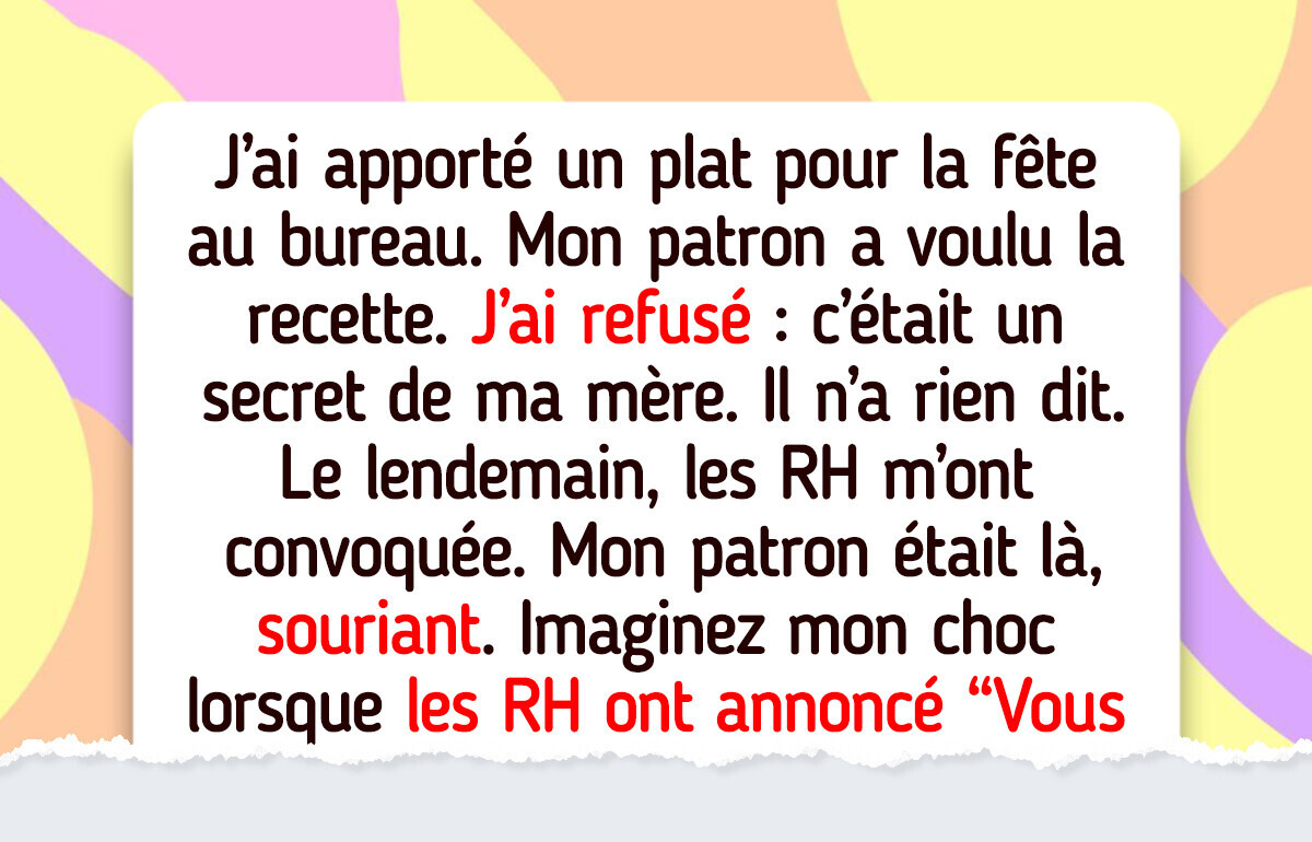 J’ai refusé de donner la recette secrète de ma défunte mère à mon patron—et les RH sont intervenus J’ai refusé de donner la recette secrète de ma défunte mère à mon patron—et les RH sont intervenus