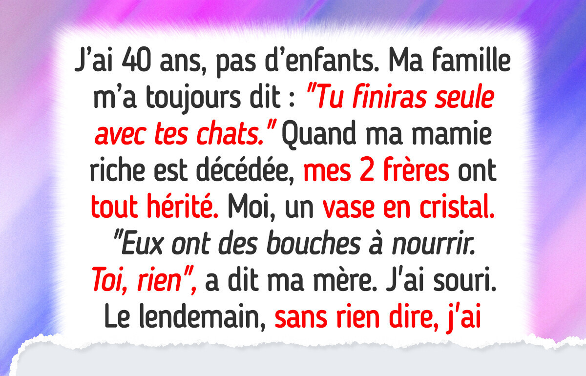 Je refuse de renoncer à mon héritage simplement parce que je n’ai pas d’enfants