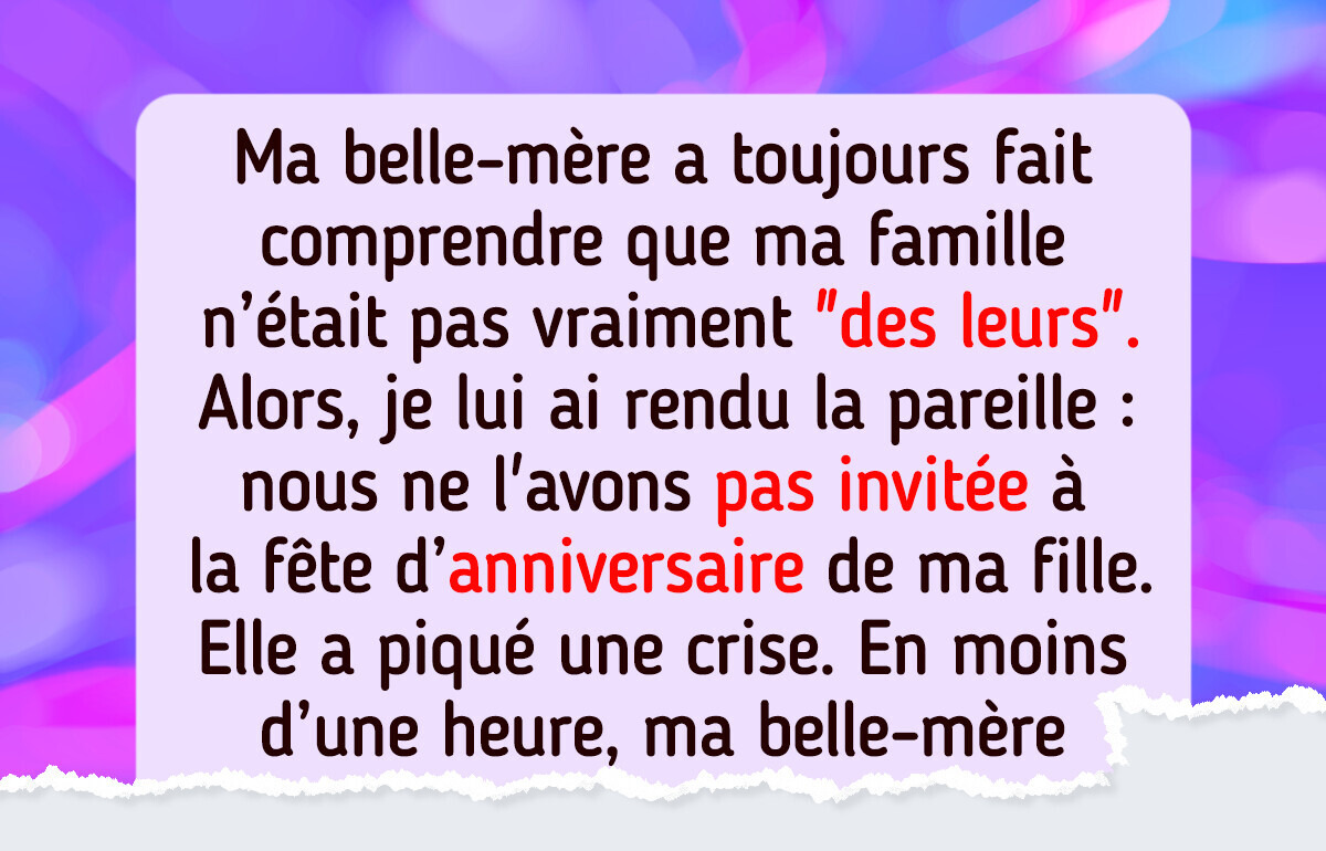 Ma belle-mère ne voulait pas de moi aux réunions de famille, mais les rôles ont vite changé Ma belle-mère ne voulait pas de moi aux réunions de famille, mais les rôles ont vite changé