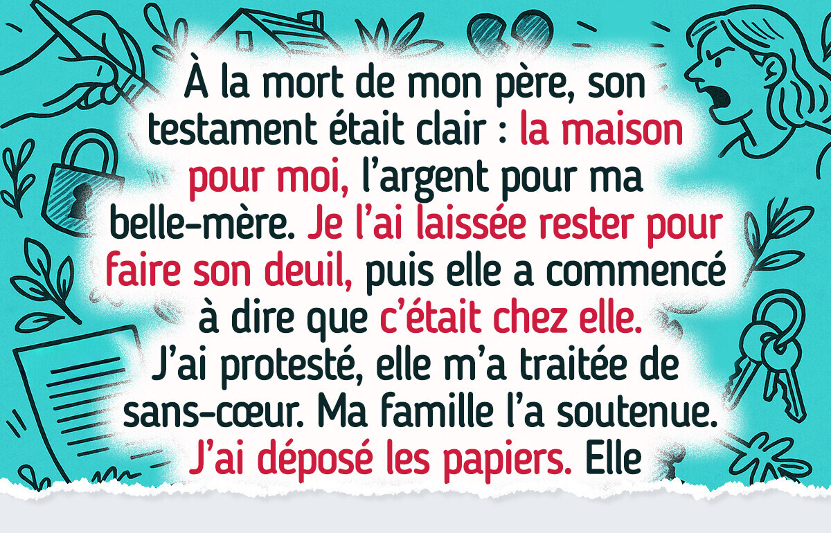 J’ai refusé de laisser ma belle-mère vivre dans la maison de mon père : une décision juste, pas cruelle