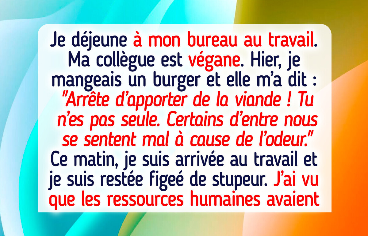 J’ai mangé un burger près de ma collègue végane, et voilà que les RH se sont mêlées de l’affaire