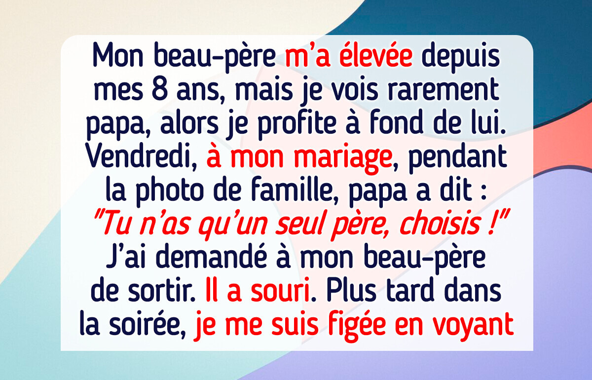 J’ai exclu mon beau-père de ma photo de famille, le réconfort de mon père passe avant tout J’ai exclu mon beau-père de ma photo de famille, le réconfort de mon père passe avant tout