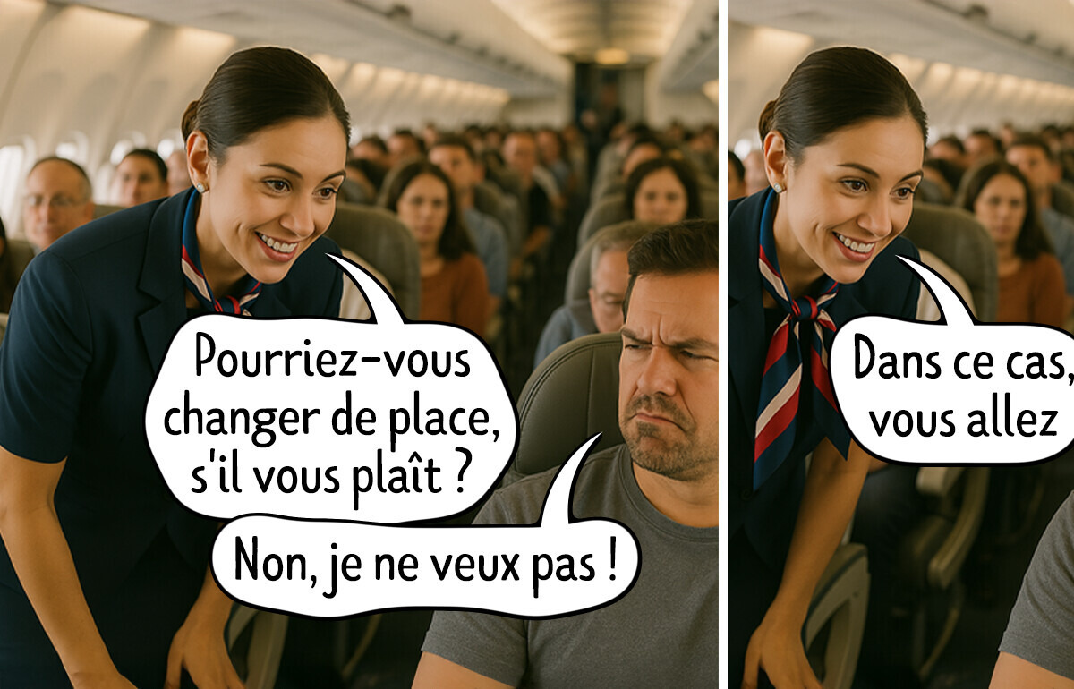 Une hôtesse de l’air révèle sa petite vengeance face aux passagers qui refusent d’échanger leur siège Une hôtesse de l’air révèle sa petite vengeance face aux passagers qui refusent d’échanger leur siège