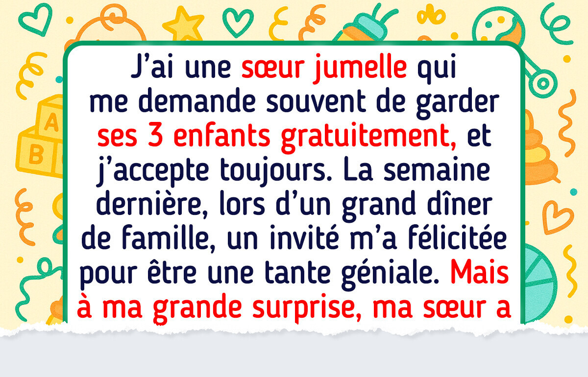 J’ai refusé de garder les enfants de ma sœur après qu’elle et son mari m’ont humiliée lors d’un rassemblement familial