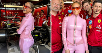 J.Lo pose tout en rose Barbie dans un garage Ferrari et un détail intrigue les internautes