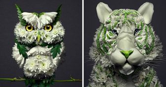 Un artiste fait des sculptures animales avec des fleurs et le résultat est une vraie merveille