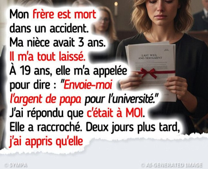 Je refuse de payer les études de ma nièce, même si j’ai hérité de l’argent de son père décédé