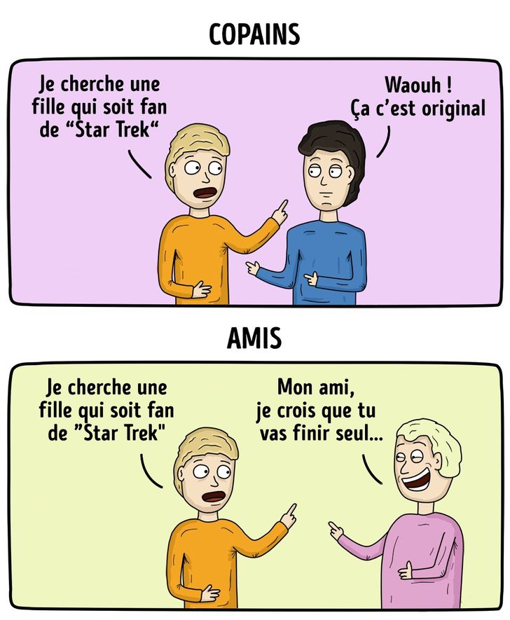 11 Illustrations Qui Montrent Les Differences Entre Les Copains Et Les Amis